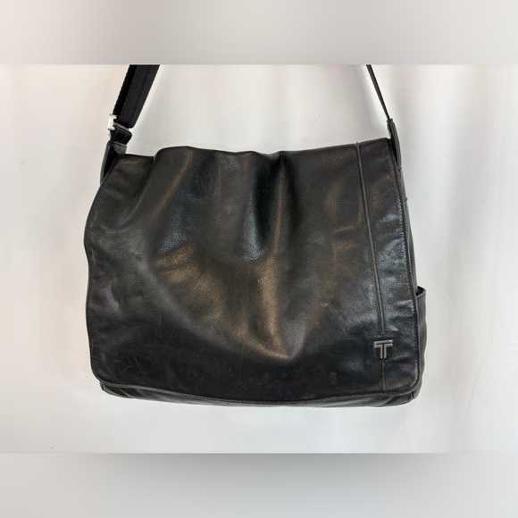 Tumi leather unisex laptop crossbody messenger bag - Picture 6 of 8